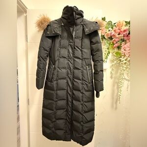 Mackage Jada maxi down coat with a fur-trimmed hood